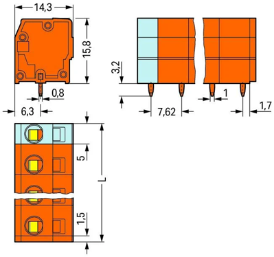 739-240 WAGO PCB Terminal Blocks Image 2