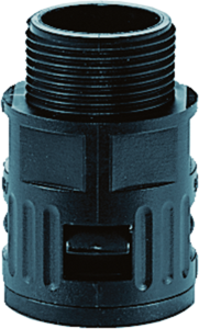 Straight hose fitting, PG21, 28.5 mm, polyamide, IP66, black, (L) 48.5 mm