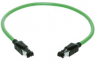 System cable, RJ11/RJ14 plug, straight to RJ11/RJ14 plug, straight, Cat 5, PVC, 1.5 m, green