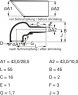 Heat shrinkable molded part, 3:1, angled, S1 (43/43 mm), S2 (28.5/10 mm), 411-57480