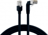 Patch cable, RJ45 plug, angled to RJ45 plug, straight, Cat 5e, S/UTP, PVC, 0.25 m, black