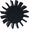 LED heatsink, 4.9 to 1.4 K/W, black anodized