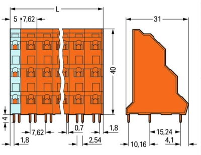 737-654 WAGO PCB Terminal Blocks Image 2