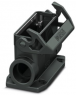 Bulkhead housing, size D25, polyamide, 2 x M20, angled, longitudinal bow locking, IP66, 1421466