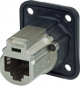 RJ45 feed-through panel jack, Cat. 6A, NE8FDX-P6-W