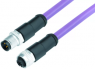 Sensor actuator cable, M12-cable plug, straight to M12-cable socket, straight, 5 pole, 1 m, PUR, purple, 4 A, 77 2530 2529 50705 0100