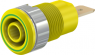 4 mm socket, flat plug connection, mounting Ø 12.2 mm, CAT III, yellow/green, 23.3060-20