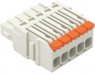1-wire female connector, 5 pole, pitch 3.5 mm, straight, light gray, 2734-1105/327-000