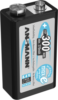 5035453 Ansmann Round Cell Batteries, 9V Block Batteries Image 1