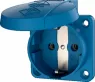 Surface-mounted german schuko-style socket outlet, blue, 16 A/230 V, Germany, IP54, 11031