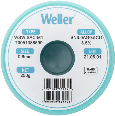 WSW SAC M1 0,8MM 250G Weller Solder Wires Image 3