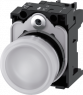Indicator light, 22 mm, round, metal, high gloss,white, lens, smooth, 110 V AC
