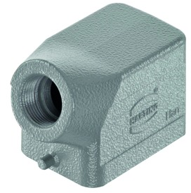 Grommet housing, size 6B, die-cast aluminum, PG13.5, angled, longitudinal bow locking, IP44/IP65/IP67, 09300061540