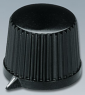 Pointer knob, 6 mm, plastic, black, Ø 20 mm, H 15.4 mm, A1313560