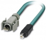 USB patch cable, USB plug type A, straight to USB plug type B, straight, 5 m, blue