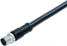 Sensor actuator cable, M12-cable plug, straight to open end, 2 pole + PE, 2 m, PUR, black, 12 A, 77 0689 0000 50703-0200