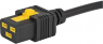 Device connection line, Europe, plug type E + F, straight on C19 jack, straight, H05VV-F3G1.5mm², black, 2 m