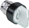 Selector switch, illuminable, groping, waistband round, white, front ring black, 3 x 45°, mounting Ø 22 mm, ZB4BK17137