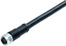 Sensor actuator cable, M12-cable socket, straight to open end, 3 pole + PE, 2 m, PUR, black, 12 A, 77 0690 0000 50704 0200