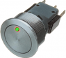 Pushbutton, 1 pole, silver, illuminated  (green), 5 A/250 V, mounting Ø 19.1 mm, IP67, 1241.6623.1122000