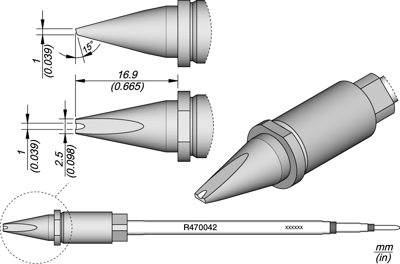 R470042 JBC Soldering tips, desoldering tips and hot air nozzles