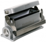 Bulkhead housing, size B24, die-cast aluminum, M25, angled, longitudinal bow locking, IP65, 1901480000