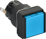 Signal light, illuminable, waistband square, blue, front ring black, mounting Ø 16 mm, XB6ECV6BP