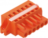 Socket header, 6 pole, pitch 5.08 mm, angled, orange, 231-306/027-000