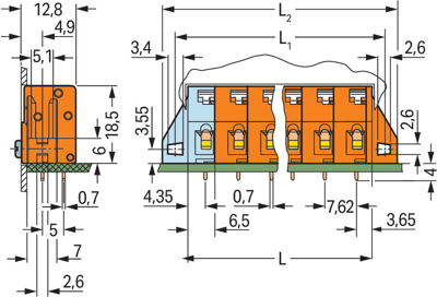 741-429 WAGO PCB Terminal Blocks Image 2