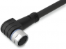 Sensor actuator cable, M8-cable socket, angled to open end, 3 pole, 1.5 m, PUR, black, 4 A, 756-5102/030-015