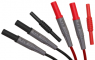 Measuring lead with (2 x 4 mm plug, straight) to (2 x 4 mm plug, straight), 1 m, black/red, CAT III