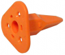 Socket, 3 pole, straight, orange, W3S