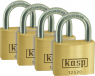 Padlock, four-pack, level 2, shackle (H) 12 mm, brass, (B) 20 mm, K12520D4