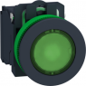 Pushbutton, illuminable, groping, 1 Form A (N/O) + 1 Form B (N/C), waistband round, green, front ring black, mounting Ø 30.5 mm, XB5FW33G5
