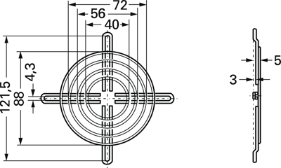 9920023000 ebm-papst Finger Guards, Fan Covers Image 2