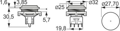 MP0050/2 BULGIN Pushbutton Switches Image 2