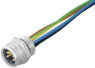 Sensor actuator cable, 7/8"-flange plug, straight to open end, 3 pole, 0.2 m, 10 A, 21043161305