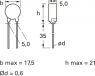 PTC thermistor, 6 Ω (6R0), 80 °C, 25 %