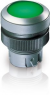 Pushbutton switch, illuminable, latching, waistband round, green, front ring gray, mounting Ø 22.3 mm, 1.30.240.011/1507