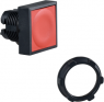 Pushbutton, unlit, groping, waistband square, red, front ring black, mounting Ø 22 mm, ZB5CA4