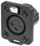 XLR panel socket, 3 pole, gold-plated, NC3FDX-TOP