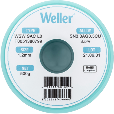 WSW SAC L0 1,2MM 500G Weller Solder Wires Image 3