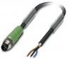 Sensor actuator cable, M8-cable plug, straight to open end, 3 pole, 3 m, PUR, black, 4 A, 1521527