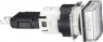 Signal light, illuminable, waistband square, white, front ring black, mounting Ø 16 mm, XB6CV1BB