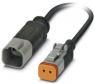 Sensor actuator cable, Cable plug to cable socket, 2 pole, 1.5 m, PUR, black, 8 A, 1414993