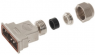 D-Sub connector housing, size: 2 (DA), straight 180°, cable Ø 6 to 8 mm, thermoplastic, shielded, silver, 09670150539