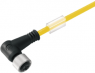 Sensor actuator cable, M12-cable socket, angled to open end, 5 pole, 10 m, PUR, yellow, 4 A, 1092971000