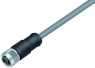 Sensor actuator cable, M12-cable socket, straight to open end, 3 pole, 2 m, PVC, gray, 4 A, 77 3530 0000 20703-0200
