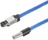 Sensor actuator cable, M12-cable plug, straight to RJ45-cable plug, straight, 4 pole, 0.5 m, Radox EM 104, blue, 4 A, 2503710050
