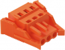 Socket header, 3 pole, pitch 5.08 mm, angled, orange, 231-303/037-000